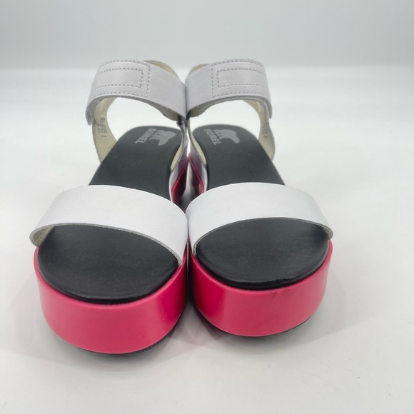 Sorel Pink and White Sandals with Adjustable Heel Strap Size 9 - Picture 5 of 6